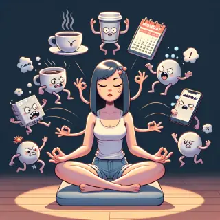 Monday Meditation — a wellness humor illustration